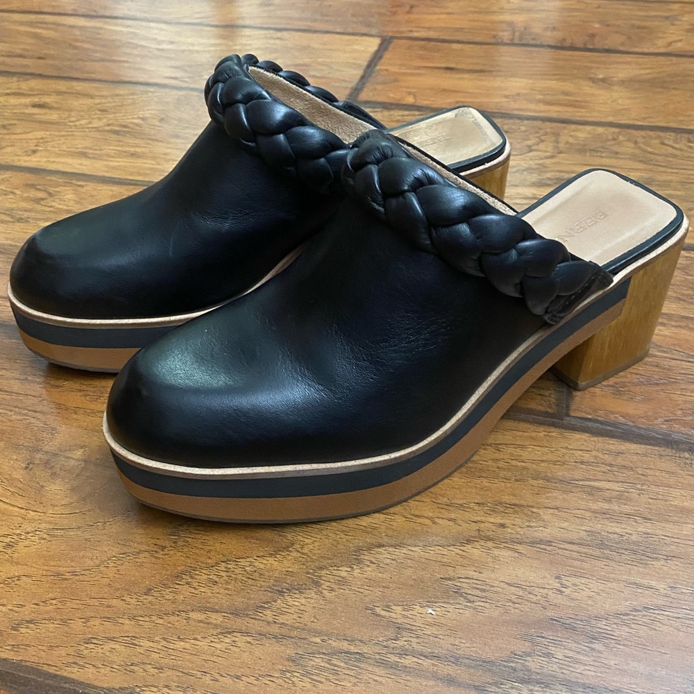 Bernardo Saffia Black Leather Mule Clogs Size 7.5 - Picture 4 of 9